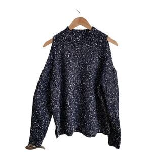 Rebecca Taylor cold shoulder boucle sweater, sz L